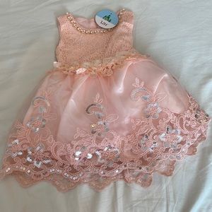 NWT Baby Girl Peach Floral Dress